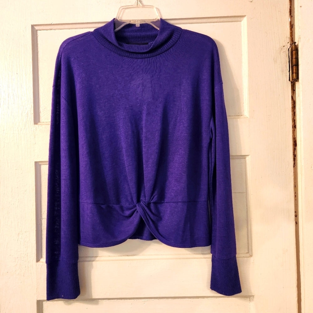 Sanctuary Sweater, Blue Purple, Knot Twist Front Detail, Lightweight, Sz Med NWT